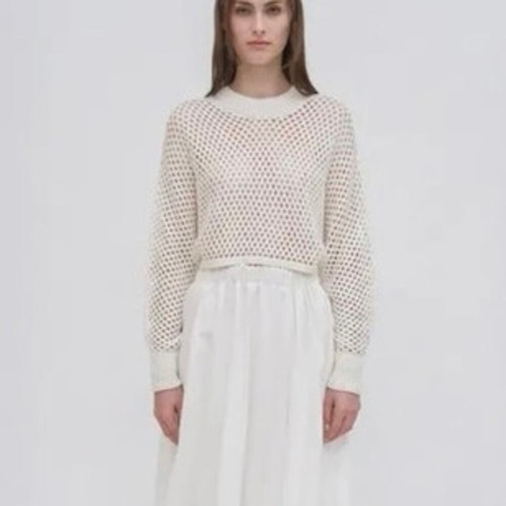 ROSETTA GETTY Hand Knit Mesh Dolman Pullover Small